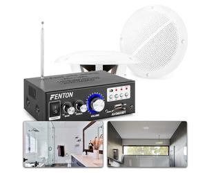 Fenton SkyTronic BS05 Enceintes Étanches Salle de Bain 5" avec Amplificateur