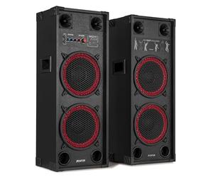 Fenton SPK-210 - Pack d’Enceintes Actives PA 1200 W (2×10″) - BT sans Fil, USB/SD, entrées micros - Système Sono idéal soirées, DJ, karaoké