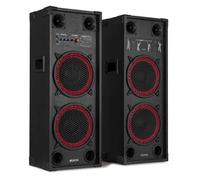 Fenton SPK-210 - Pack d’Enceintes Actives PA 1200 W (2×10″) - BT sans Fil, USB/SD, entrées micros - Système Sono idéal soirées, DJ, karaoké