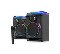 Fenton Track 2.0 - Set Karaoké 120W avec BT Sans Fil, LEDs et Micro - Enceintes Stéréo | Noir