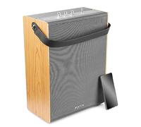 Fenton VBS80 Enceinte Bois Retro Vintage 8" - Couleur Bois/Gris, Entrée AUX 3,5mm et Technologie sans Fil Bluetooth, Facile à Transporter, Idéale pour Écouter de la Musique Partout chez Vous