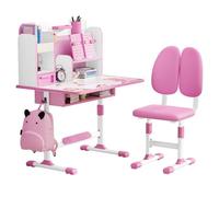 Fenudox Ensemble Bureau et Chaise pour Enfants, Bureau d'étude réglable avec Chaise Ergonomique, Table d'apprentissage pour Enfants avec tiroir, Support de Livres, destiné à la Salle d'étude à