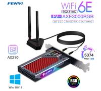 FENVI FV-AXE3000 Wi-Fi 6E AX210 Bluetooth 5.3 sans fil 5374Mbps 2.4G/5GHz/6G WiFi 802.11AX/AC PCIExpress adaptateur de carte réseau PC - Type FV-AXE3000RGB