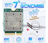 Fenvi Wifi 7 QCNCM865 M.2 carte réseau Bluetooth 5.3 jusqu'à 5.8 Gbps mieux que l'adaptateur sans fil Wifi 6E Wlan uniquement pour Win 11Wu - Type WiFi7 with Antennas