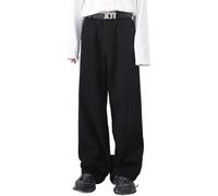 FENXIXIONE Jean baggy vintage années 90 pour homme, adolescent, garçon, style patineur, style hip-hop, jambe large, Noir , XL