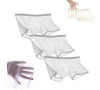 FENXIXIONE Lot de 3 boxers sexy en soie glacée pour homme - Respirants - Transparents - Sans coutures - Ultra fins - Sous-vêtement pour homme, gris, M