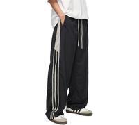 FENXIXIONE Pantalon de survêtement unisexe Y2k vintage à rayures baggy pantalon hip-hop pantalon de parachute Y2k pour homme et femme, Noir , L