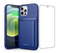 Feob Coque Batterie pour iPhone 12/12 Pro,【Version Actualisée 】 10800mAh Power Chargeur Case Slim Rechargeable Extended Portable Batterie Externe pour Apple iPhone 12/12 Pro (6,1 Pouces)-Bleu
