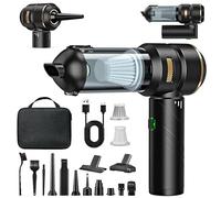 Feolaviy Aspirateur à Main sans Fil 4 en 1, Puissant, 25000 PA, 3 Vitesses 220 000 TR/Min, pour Voiture, Cuisine, PC, canapé, Bureau, Maison et Nettoyage des Poils d'animaux (Jaune doré)