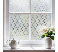 FEOMOS Film Fenetre Anti Regard à Treillis Transparent, Film de Vitrage Dépoli Répositionnable, Film pour Vitre Anti UV, Film Électrostatique pour Salle de Bain Cuisine Bureau Maison Chambre 44x200cm