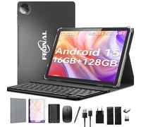 FEONAL Tablette Android 15, Tablette 11 Pouces avec Clavier et Souris,Tablette PC 5G Wi-FI avec 16 Go + 128 Go (1 to TF), Tablette 4G LTE avec Slots SIM, Octa-Core 2.0 GHz, 1080p, 21 MP, GPS-Gris