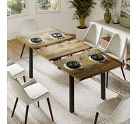 Feonase Table à manger extensible de 160 cm, table de salle à manger moderne de style rustique pour 4 à 8 personnes, table de cuisine en bois pour petit espace, salle à manger, bureau à domicile