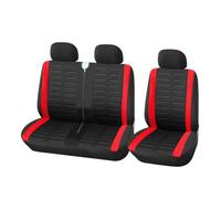Feoosvx Ensemble Siège Auto pour Master 3 Places 2 + 1 Housses Siège Housse Siège Voiture pour Transporteur/VanUniversal pour 2 + 1 Voiture Placesintérieur Camion Auto Housses Siège(Red)