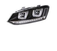 Feoosvx Feux Avants Auto Pour Vw pour POLO 2012-2018 lumière LED adapté à toute la série Kit de restauration de phares phares de voiture(Silver line H4,LHD)