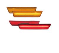 Feoosvx Feux Réflecteur Pare-Chocs pour Dodge pour Challenger 08-14 Feux Gabarit Latéraux À LED À Double Rangée Réflecteur Garde-Boue Latéral Avant Rouge Ambre Arrière(4pc Front Rearr)