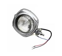 Feoosvx Phare Moto Pour Sportster 883 1200 Pour Dyna Pour Softail Pour Chopper Pour Cruiser Moto Phare Rétro Lumières Vintage Phare Avant Plaque Phare Moto(Silver Clear)