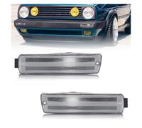Feoosvx Phares Avant Pour VW Pour Golf Mk2 II A2 Pour GTi Pour Jetta 1990-1992 Pare-chocs Avant Côté Marqueur Clignotant Boîtiers Sans Ampoule Phare Principal(Clear Lens)