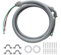 Feotech Kit de conduit et connecteur étanches aux liquides de 1,27 cm - Conduit électrique non métallique étanche aux liquides de 1,2 m avec fils électriques de calibre 10 et 2 raccords droits et 1