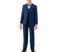 FEOYA Adolescent Ensemble Set Formel Gentleman Vêtements Ceremonie Smoking Garçon Ensemble De Quatre Anniversaire Mariage Ado Costume 4 Pièces Tenue 4Pcs Set Cyan Tibétain 13 14 Ans