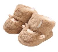 FEOYA Bébé Bottes De Neige Confort Fille Bottines Chaud Polaire Garçon Bottillons D'Hiver Epaisse Nouveau-Né Chaussures À Semelle Souple Fourrés Antidérapantes De Ski 01 Marron 6 12 Mois