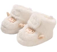 FEOYA Bébé Bottes De Neige Fourrés Fille Bottines Chaud De Ski Garçon Bottillons D'Hiver Mignonnes Nouveau-Né Chaussures À Semelle Souple À Doublure Antidérapantes Confort 01 Blanc 0 6 Mois