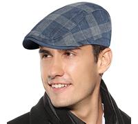 FEOYA Bérets Homme Automne Hiver Casquette Plate en Chanvre Casquette Newsboy Flat Cap Chapeau Vintage Réglable Tour de tête 56-60 cm E2