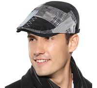 FEOYA Bérets Homme Automne Hiver Casquette Plate en Chanvre Casquette Newsboy Flat Cap Chapeau Vintage Réglable Tour de tête 56-60 cm F1