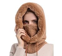 FEOYA Cagoule Polaire Hiver Femme Balaclava Chapeau Multifonction Bonnet Tour de Cou Chapeau Ski Coupe-Vent Outdoor Moto Montagne Camping A4