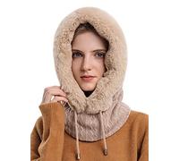 FEOYA Cagoule Polaire Hiver Femme Balaclava Chapeau Multifonction Bonnet Tour de Cou Chapeau Ski Coupe-Vent Outdoor Moto Montagne Camping A6