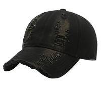 FEOYA Casquette de Baseball Homme Femme Réglable Rétro Baseballcap Chapeau Visière Respirant Anti UV Cap Golf Sport Léger Noir