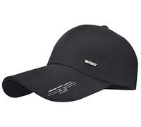 FEOYA - Casquette de Baseball Sports Homme Femme avec Visière Longue Séchage Rapide Chapeau de Soleil Lègére Respirant Couleur Noir