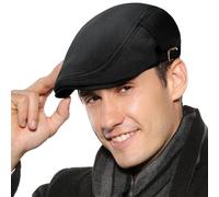FEOYA Casquette Plate Homme Béret Coton Chapeau Gavroche Casquette Newsboy Réglable Vintage Respirant Casquettes Souples Basque Irlandaise Été Flat Cap Noir Voyage Accessoire Été