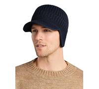 FEOYA Casquettes Homme d'hiver Tricoté Casquette Visière Chapeau Hiver avec Oreillettes Bonnet Chaud Doublé Polaire Coupe-Vent pour Activité en Plain Air A4