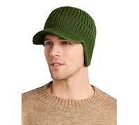 FEOYA Casquettes Homme d'hiver Tricoté Casquette Visière Chapeau Hiver avec Oreillettes Bonnet Chaud Doublé Polaire Coupe-Vent pour Activité en Plain Air A1