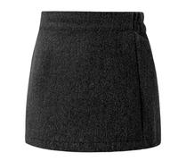 FEOYA Enfant Fille Courte Jupe Elastique Taille À La Mode Rétro Jupe Tweed A-Line Mini Jupe Uniforme Scolaire Jupe pour Automne Hiver 160