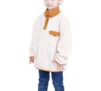 FEOYA Enfant Sweatshirt Jogging Sport Fille Ensemble Cadeau Fleece Ado Vêtement De Foot Mode Lâche Polaire Automne Polo Loisirs Couleur Vives Beige 5 6 Ans
