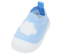 FEOYA Fille Chaussure D'Été Automne Bébé Chaussons Antidérapantes Respirant Garçon Chaussures De Souple De Marche Semelle Chaussettes Premiers Pas Léger Confort Souple Bleu 9 12 Mois