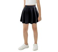 FEOYA Fille Jupe Ecolière Plissé Enfant Jupe de Sport avec Short Uniforme Scolaire Jupe Taille Élastique Mini Tutu Jupes Tout-Petit Patineuse Tennis Noir 1 130-140