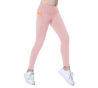 FEOYA Fille Leggings Sport Taille Haute Pantalon Enfants Yoga Pants Vêtement Tenue Sport avec Pocket Edition Shark Pantalons Printemps Automne Extérieur Filles Skinny Rose 1 10-11 Ans