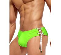 FEOYA Homme Slip de Bain Maillot de Bain Taille Basse Sexy Short de Bain Adultes Bikini String de Bain Triangle Swimwears Natation Boxer Caleçon Plage Sport Vert M