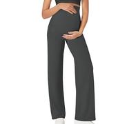 FEOYA Legging Grossesse Femme Jambes Larges Elastique Yoga S-XL | Sport Jogging Elegant Confortable Décontracté Printemps Automne