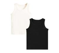 FEOYA Lot de 2 Débardeurs Fille Coton A Haut sans Manches Élastique Confortable Camisole Fille sous-Vêtement Tank Top Basique Sport Été pour Enfant 2-14 Ans