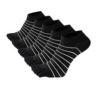 FEOYA Lot de 5 Chaussettes à Orteils Femmes Respirant Chaussettes à Cinq Doigts Basses Chaussettes Orteils Séparés pour Hallux Valgus 5-Noir Taille Unique