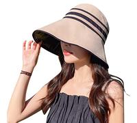 FEOYA Mode Femme Capeline Soleil Pêche Extérieur Anti-UV Large Visière Respirant Voyage Confort Été Casquette Solaire Pliable Protégé Kaki Taille 56
