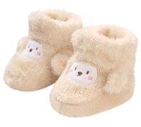 FEOYA Nouveau-Né Chaussures De Neige Confort Bébé Bottes Chaud Polaire Fille Bottines D'Hiver Epaisse Garçon Bottillons À Semelle Souple Fourrés Antidérapantes De Ski Rouge Abrique 12 18 Mois