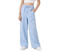FEOYA Pantalon Lin Fille 9-10 Ans Été Fluide Jogging Élastique Baggy Décontracté Léger Confortable Yoga Sport Poches Bleu Clair