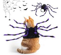 FePen Costume de Chien de Araignée Halloween, Costume d'Araignée pour Animaux de Compagnie, Costume d'halloween pour Chien et Chat, Déguisement d'animal de Compagnie (S)