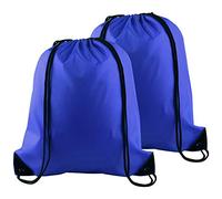FEPITO 12 Pack Cordon Sac À Dos Sacs Fourre-tout Sac Cinch Sac Chaîne Sac À Dos pour Gym Voyager, Bleu