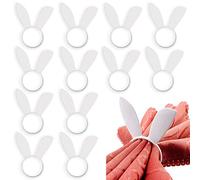 FEPITO 12 Pcs Lapin De Pâques Oreille Serviette Anneaux Lapin Serviette Anneau Titulaires Table Décorations pour Printemps Pâques Partie