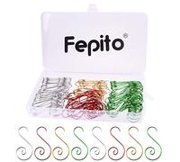 FEPITO 120 Pcs Ornement Crochets Cintres, Cintres en Acier Inoxydable De Noël Parfait pour Art Craft Décorations D'arbres De Noël, 4 Couleurs